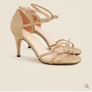 Made in Italy Cage Toed Heels in Embossed Lizard